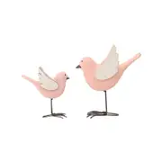 Willow & Silk Blush Bird Tabletop Decor Set of 2