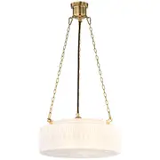 Collingwood 3 Chain Pendants Lights Brass Art Deco Suspensions Lighting Period
