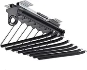 P Hanger Saves Space, Wardrobe Organizer, 8 Swing Arms, with Shock-Absorbing Rails (Color : Black) Dark Grey