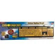 Easy EZ EYES Large Print USB Keyboard PC And MAC 4x Letters As Seen on TV
