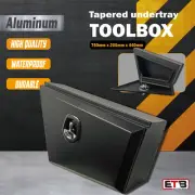 Pair of 750x200x440mm Ute Tapered Under Tray Tool Box Aluminium Black