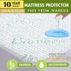 Bed Bamboo Mattress Protector Matress Waterproof Cover Single King Queen Double