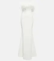 [Rebecca Vallance] Rebecca Vallance Bridal Grace feather-trimmed gown UK 14 white