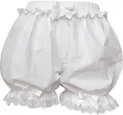 [Haiyou] Lolita Bloomers Kawaii Ruffle Safety Short Pants Elastic Pumpkin Shorts Cute Women Cotton Safety Bloomers