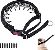 Monstoyo Martingale Collar for Dogs, Hidden No Pull Dog Collar with Buckle, Reflective Nylon Choke Collar Adjustable Limited Slip Collar for Large Medium Small Dogs Anti Pull Training Walking M Black