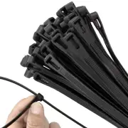18 Inch Recoverable Reusable Zip Ties, 100PCS Black Zip Ties, Outdoor 120 lb....