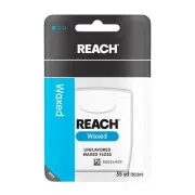 Reach Waxed Dental Floss Plaque Remover Oral Care Unflavored 55 Yard 1ct 12 Pack