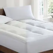 Ardor 1800Gsm Reversible Microfibre Mattress Topper Bedroom Cover White
