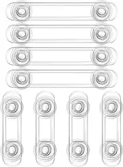 8PCS Child Safety Locks for Cabinets, Transparent Cupboard Door Locks - Easy Install, No Tools Needed - 2 Sizes