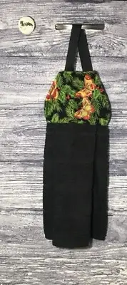 Hanging Kitchen Towel Butterflies in Red Yellow & Lime on Holly & Pine Branches