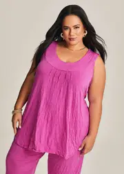 [Taking Shape] Taking Shape Crushed Tank Size 16 in Magenta - Plus Size Women's Tops & T Shirts Magenta