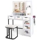 Makeup Vanity Table with Mirror and Lights Dressing Table and Stool Set