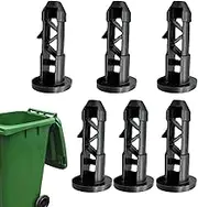Trash Can Lid Plugs – 6PCS Trash Bin Latch Plug Fittings for Outdoor Waste Bins | Durable Hinge Pins Replacement Kit for 240L Garbage Bins in Parks, Schools, Subway, Train Station, Community Areas