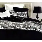 Canterbury Quill Quilt Doona DuvetCover Set Black White King
