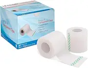 HEALQU Surgical Transparent Tape for Wound Care, Tubing, First Aid Supplies - 3" x 10yd Box of 4 Breathable, See Through, Microporous Waterproof Tape with Gentle Adhesion and Easy Monitoring