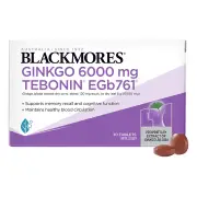 Blackmores Ginkgo Tebonin EGb761 Proprietary Extract of Ginkgo Biloba Tablets 6000 mg 30 Tablets