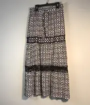 Nina Leonard maxi skirt Size Small Blk/Wht NWT