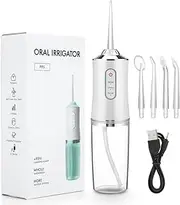 Generic Cordless Portable Dental Water Flosser Rechargeable IPX7 Waterproof Water Irrigator (White)