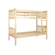 Design Square Wooden Timber Solid Pine Single Size Bunk Bed Frame - Oak