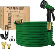 Expandable Garden Hose 15m (50FT), Premium Water Hose with 10-Pattern Spray Gun, Leakproof Water Hose Set, Lightweight Flexible Water Pipe with Quick Metal Connector for Outdoor Use and Car Washing