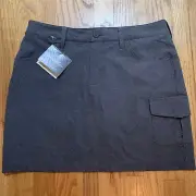 NWT Women's Eddie Bauer Adventurer Cargo Skort 2-Way Stretch Charcoal-6