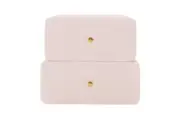 Tyla Boucle Upholstered Bedside Table - Light Pink