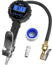 Digital Tire Inflator with Pressure Gauge and Longer Hose, Air Chuck with Gau...