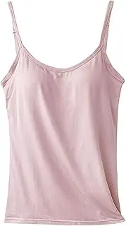 [Generic] Tank Top with Built in Bra, Comfortable Womens Seamless Padded Tank with Built in Bra, Adjustable Strap Camisole Pink