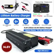 AC/DC 14.6V 10A 20A Lithium Battery Charger For 12V Lithium Iron LiFePO4 Battery