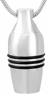 DOTUIARG 316L Stainless Steel Memorial Locket Necklace with Black Keepsake Cremation Urn Jewelry Pendant for Ashes