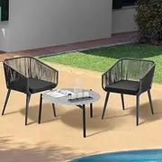 Livsip 3 Pcs Outdoor Patio Set Lounge Furniture Setting