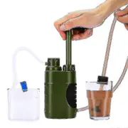 5000l Outdoor Water Filter Water Filtration System Camping Hiking Emergency Equipment With Compass Army Green Filter Element
