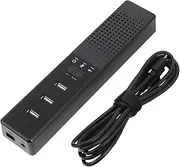 jojofuny Conference Microphone 3 Ports Portable Desktop Speaker Abs Material Quick Setup