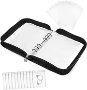 FOMIYES Travel Jewelry Organizer Binder Book Portable Zippered Jewelry Storage Pouch with Clear Pockets for Necklaces Bracelets Rings Multi Functional Travel Accessory