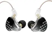 KBEAR Robin IEM in Ear Monitors Yinyoo Stereo Sound in-Ear Earphones Headphones with Microphone Wired Earbuds Professional Musician Headset with 1DD +4BA Hybrids Drivers (Black, with mic)