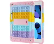 iPad 9th/8th/7th Generation Case (iPad 10.2 Case 2021/2020/2019) Push Pop iPad Case Shockproof Drop Protection Cover with Pencil Holder - Rainbow 1