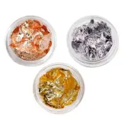 Nail Art Flakes Foil Gold Silver Rose Gold Nail Foil Glitter Flakes