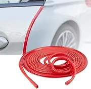 TOMALL Car Door Guards U Shape Rubber Seal Protector 5M(16ft) Flexible Anti-Collision No-Sticker Protected Lining Moulding Strips (Red)
