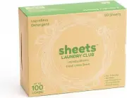 Sheets Laundry Club Laundry Detergent Sheets, 50 Pack, 100 Lds Fresh Linen Scent