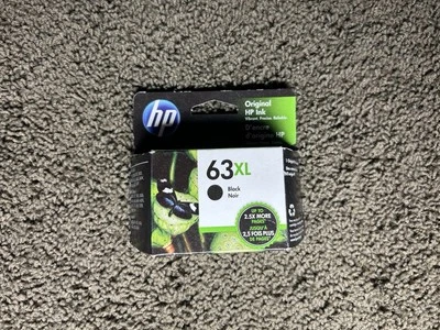 New HP 63 XL Black Ink Cartridge High Yield Genuine OEM Original Sealed Exp 2022