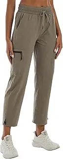[Rrosseyz] Women's Hiking Pants with Pockets - Travel Lounge Outdoor Quick Drying Lightweight Water Resistant Joggers, Pines Green, Medium