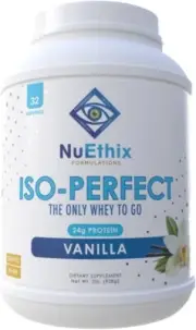 Iso-Perfect Whey Protein Isolate Powder with 24g Protein, Naturally Sweetened...