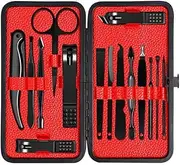 Manicure Kit Professional Stainless Steel Nail Clipper Set Pedicure Tools Nails Toe Trimmer Nipper Case manicure set,Black
