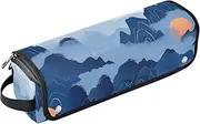 Hair Tool Travel Bag for Women with Heat Resistant Mat Large Hair Straigheners Travel Case for Flat Irons, Straighteners, Curling Irons, Chinese Pattern Mountain Blue Travel Essentials for, chinese