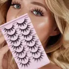 7Pairs Full Strip Cat Eye Fake Lashes Cat Eye Faux Mink Lashes Makeup Tools