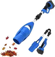 Leaf Blower Cordless, 21V Electric Brushless Garden Blowers, 63m/s Foldable Leaf Blower with 3000mAh Battery & Charger, Rechargeable Snow Blower for Lawn, Yard, Garage, Patio, Sidewalk(Blue)
