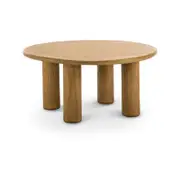 Khakti Round Pillar Coffee Table in Solid Mindi Wood