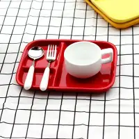 在飛比找Yahoo!奇摩拍賣優惠-下殺 兒童家用吃飯碗盤組合套裝陶新款瓷長方形分格盤寶寶餐具新