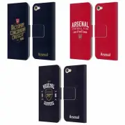 OFFICIAL ARSENAL FC TYPOGRAPHY LEATHER BOOK WALLET CASE FOR APPLE iPOD TOUCH MP3