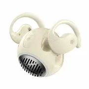 Open Ear Headphones Wireless Bluetooth 5.4 Earbuds with Speaker 2 in 1,Noise Cancelling Mic Earhooks OWS Hanging Earphones Air Bone Conduction,Nude